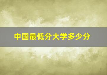 中国最低分大学多少分