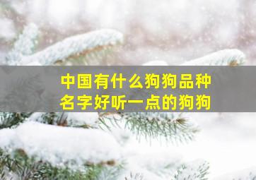 中国有什么狗狗品种名字好听一点的狗狗