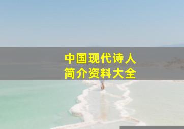 中国现代诗人简介资料大全