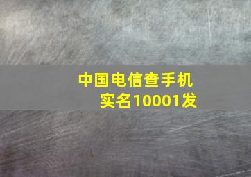 中国电信查手机实名10001发