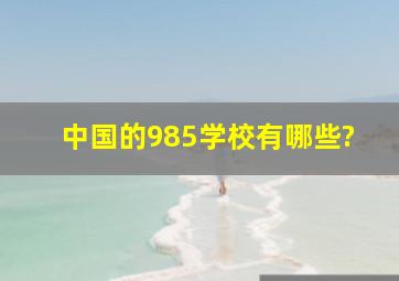 中国的985学校有哪些?