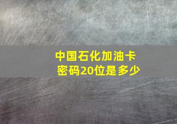 中国石化加油卡密码20位是多少