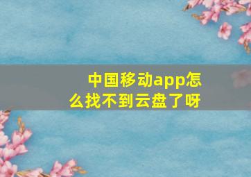 中国移动app怎么找不到云盘了呀