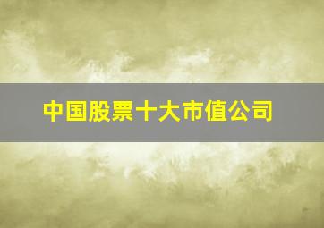 中国股票十大市值公司