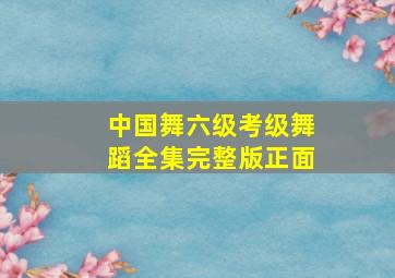 中国舞六级考级舞蹈全集完整版正面