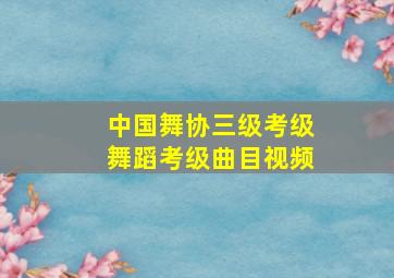 中国舞协三级考级舞蹈考级曲目视频