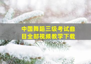 中国舞蹈三级考试曲目全部视频教学下载