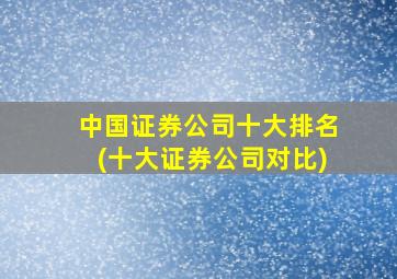 中国证券公司十大排名(十大证券公司对比)