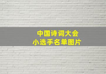 中国诗词大会小选手名单图片