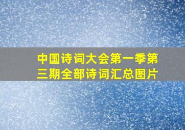 中国诗词大会第一季第三期全部诗词汇总图片