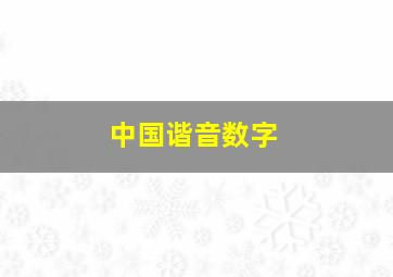 中国谐音数字