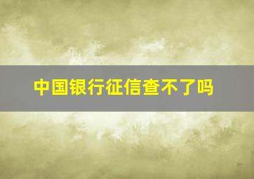 中国银行征信查不了吗