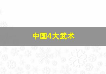 中国4大武术