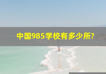 中国985学校有多少所?