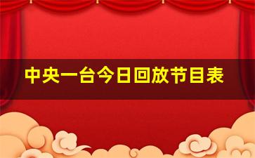 中央一台今日回放节目表