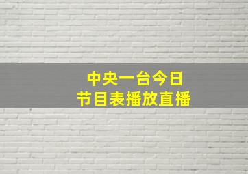 中央一台今日节目表播放直播