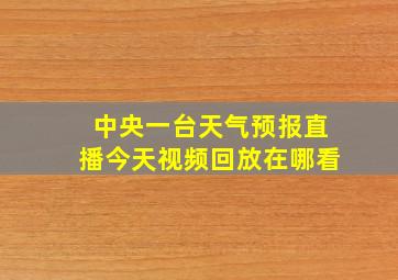 中央一台天气预报直播今天视频回放在哪看