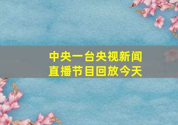 中央一台央视新闻直播节目回放今天