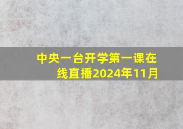 中央一台开学第一课在线直播2024年11月