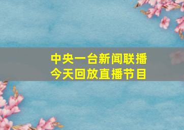 中央一台新闻联播今天回放直播节目