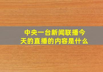 中央一台新闻联播今天的直播的内容是什么