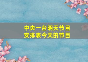 中央一台明天节目安排表今天的节目