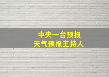 中央一台预报天气预报主持人