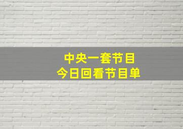 中央一套节目今日回看节目单