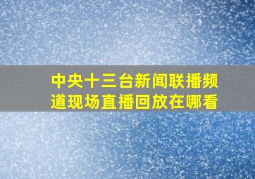 中央十三台新闻联播频道现场直播回放在哪看