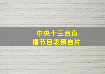 中央十三台直播节目表预告片