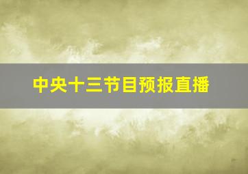 中央十三节目预报直播