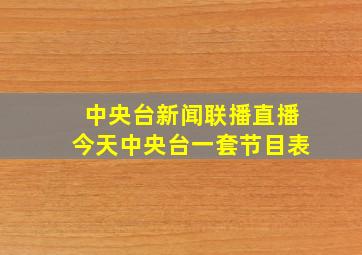 中央台新闻联播直播今天中央台一套节目表