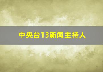 中央台13新闻主持人