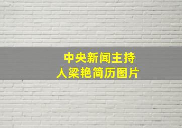 中央新闻主持人梁艳简历图片