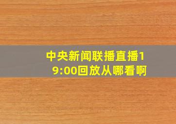 中央新闻联播直播19:00回放从哪看啊