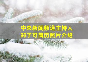 中央新闻频道主持人郑子可简历照片介绍