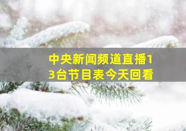 中央新闻频道直播13台节目表今天回看