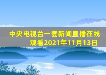 中央电视台一套新闻直播在线观看2021年11月13日