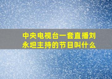 中央电视台一套直播刘永坦主持的节目叫什么