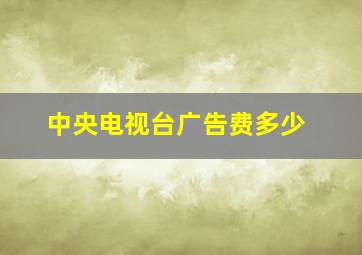 中央电视台广告费多少