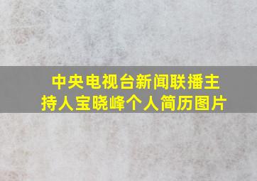 中央电视台新闻联播主持人宝晓峰个人简历图片