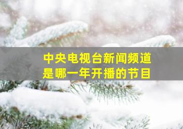 中央电视台新闻频道是哪一年开播的节目