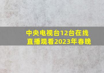 中央电视台12台在线直播观看2023年春晚