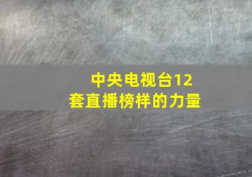 中央电视台12套直播榜样的力量