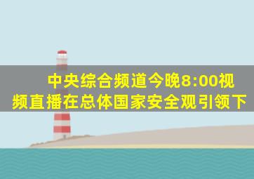 中央综合频道今晚8:00视频直播在总体国家安全观引领下