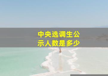 中央选调生公示人数是多少