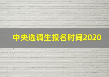 中央选调生报名时间2020