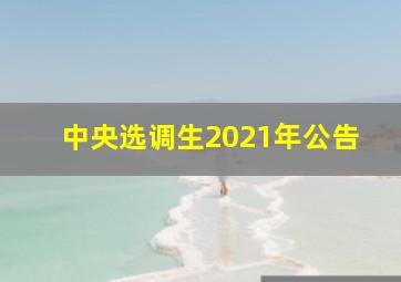 中央选调生2021年公告