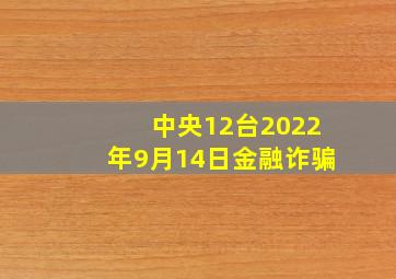 中央12台2022年9月14日金融诈骗