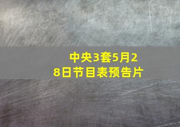 中央3套5月28日节目表预告片